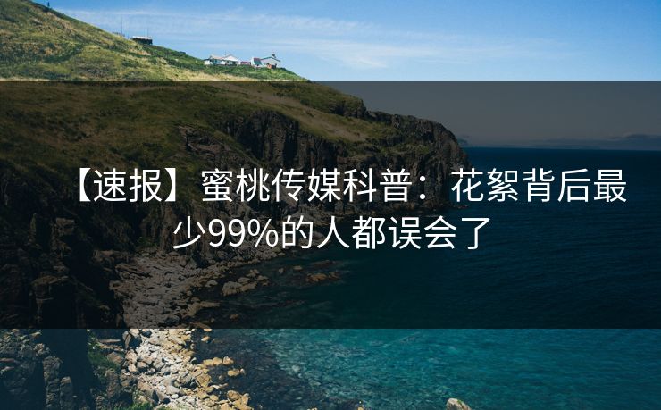 【速报】蜜桃传媒科普：花絮背后最少99%的人都误会了