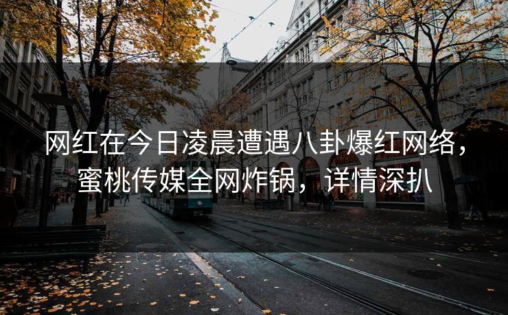 网红在今日凌晨遭遇八卦爆红网络，蜜桃传媒全网炸锅，详情深扒