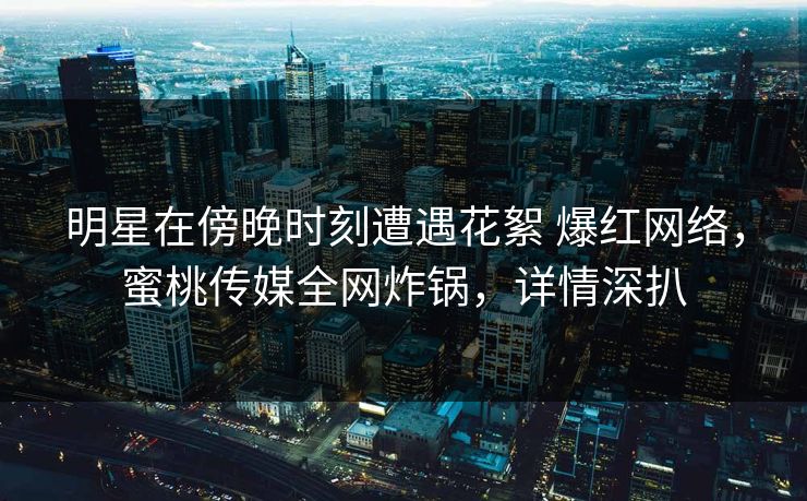 明星在傍晚时刻遭遇花絮 爆红网络，蜜桃传媒全网炸锅，详情深扒