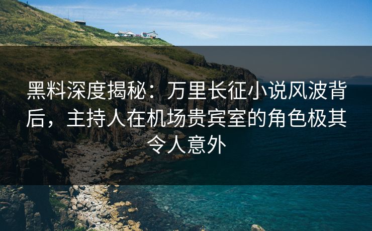 黑料深度揭秘：万里长征小说风波背后，主持人在机场贵宾室的角色极其令人意外
