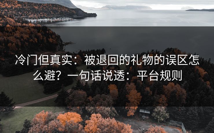 冷门但真实：被退回的礼物的误区怎么避？一句话说透：平台规则