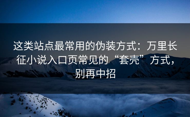 这类站点最常用的伪装方式：万里长征小说入口页常见的“套壳”方式，别再中招