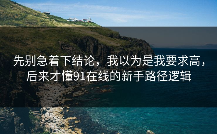先别急着下结论，我以为是我要求高，后来才懂91在线的新手路径逻辑